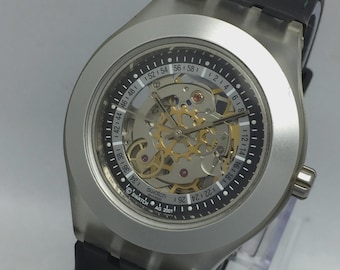 Swatch Irony Diaphane Automatic Skeleton Dial Vintage Men’s Watch