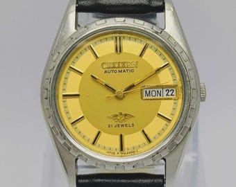 Orologio vintage Citizen Eagle 7 automatico 4-R36388 Cal.8200 con quadrante dorato