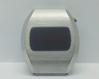 Litronix vintage quartz herenhorloge met led-display voor onderdelen