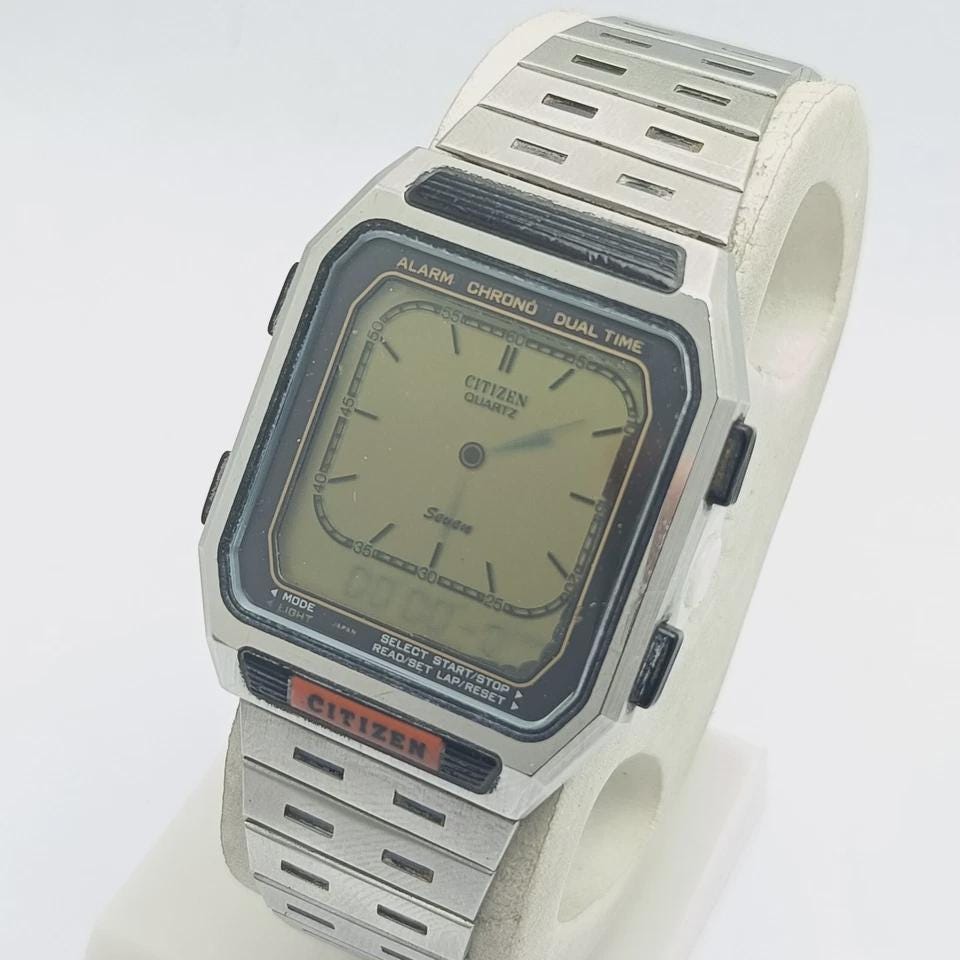 時計 CITIZEN Citizen ST-1037 Chrono 9560-083288 Ana Digi Vintage Men's Watch - Etsy