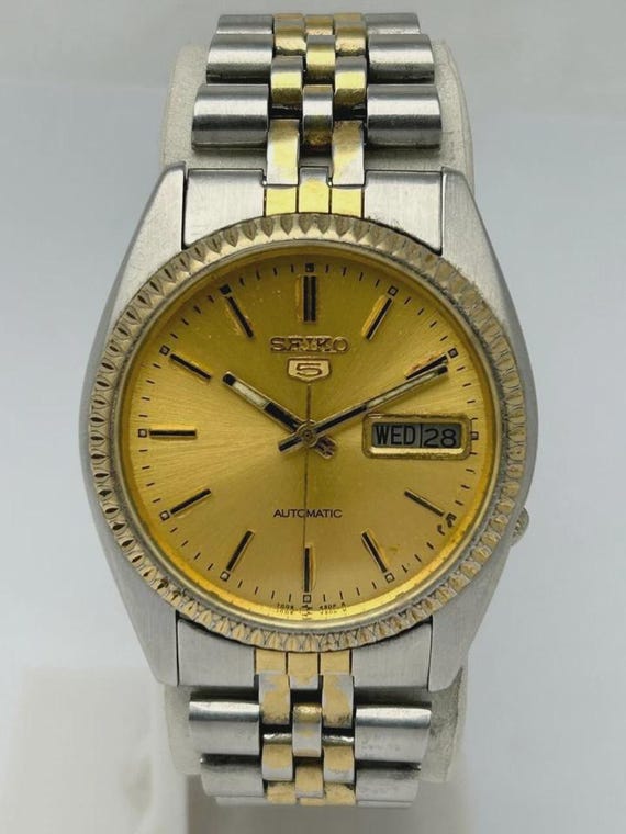 Seiko 5 Automatic Two Tone 7009-3110 Day\date Vintage Watch - Etsy