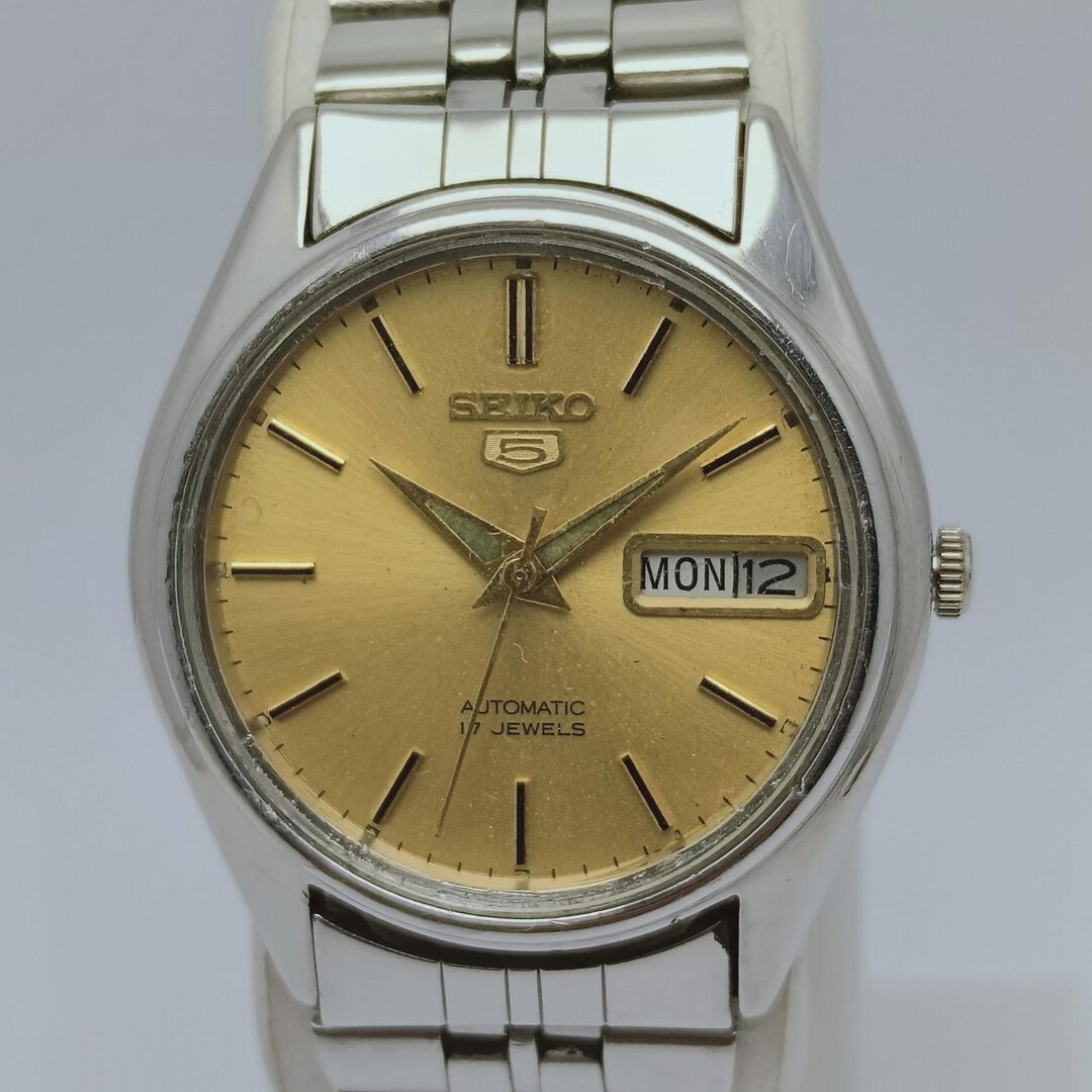 Seiko 5 Automatic 6309-6240 Day/date Golden Dial Vintage Watch - Etsy
