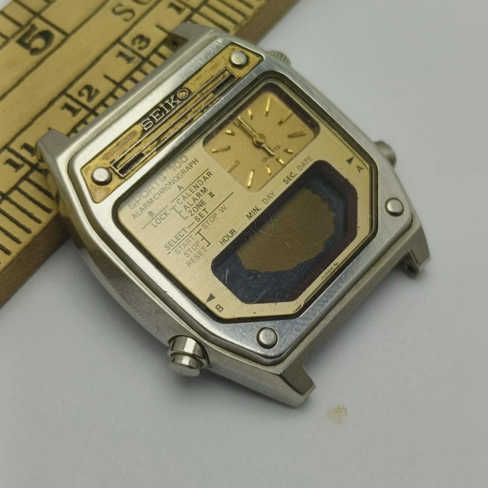 Seiko Sports 100 Alarm Chronograph H239-505A Ana Digi Vintage