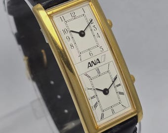 ANA Dual Time heritage Banana Tank Double Face Watch