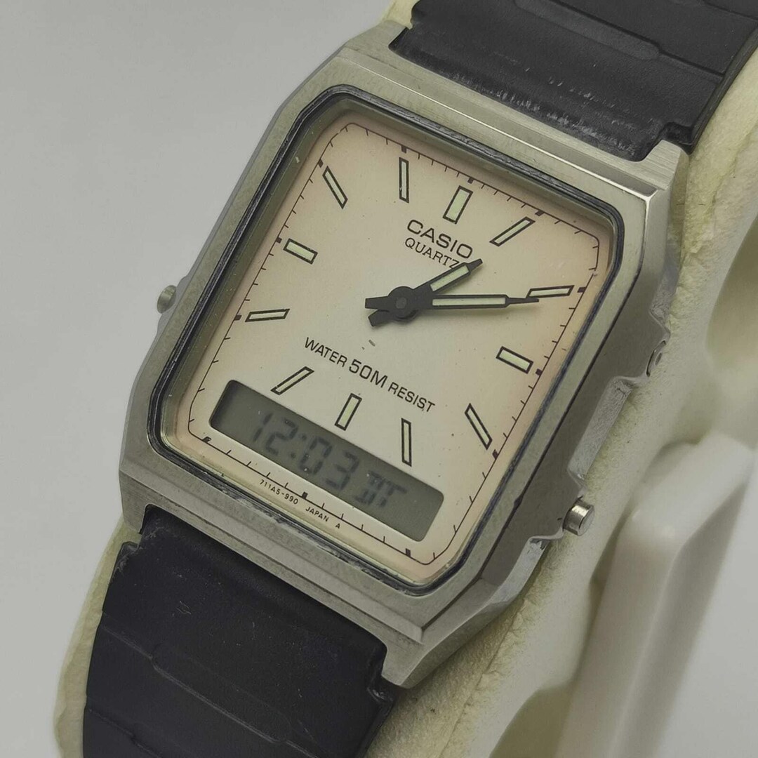 Casio AW-101 Ana Digi Quartz Module 306 Patina Dial Vintage Men's