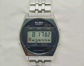 SEIKO セイコー 0533-5005 動作品 1914 70sヴィンテージ Seiko 0533-5005 Gold Plated Quartz LCD Collectible Watch *** Full