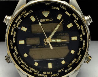 Seiko A239-5020 Vintage Digital Quartz Wrist Watch Japan World