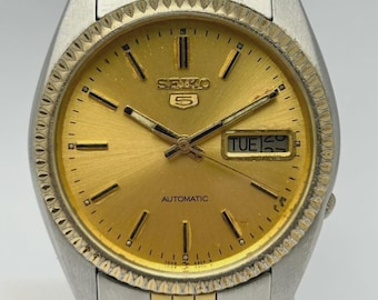 Vintage Seiko 5 Fluted Bezel Mens Automatic Watch 7009-3110 - Etsy