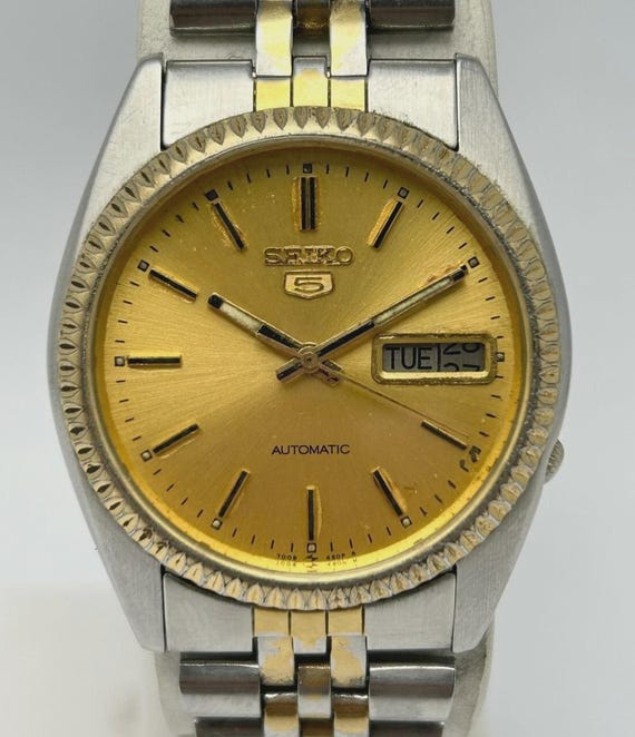 【美品】SEIKO 5 7009-3110 1985年 ヴィンテージ Seiko 5 Automatic Two Tone 7009-3110 Day\date Vintage Watch - Etsy