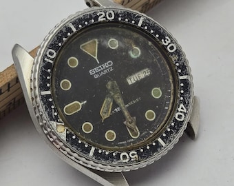 Reloj Seiko Diver 7548-7000 de cuarzo vintage para hombre con día y fecha para repuestos
