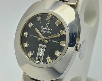 Omax Crystal 28-35202 Day/Date Vintage Men’s Watch