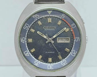 Citizen Jumbo Automatic 51-1811 Blue Dial 4-821360 Vintage Men’s Watch