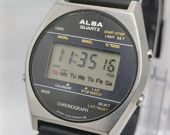 Seiko ALBA Y448-6000 Quartz Digital Vintage Herrenuhr