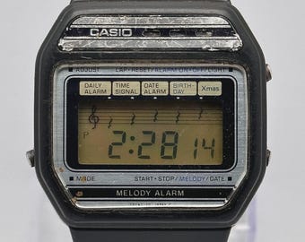 Vintage Casio 118 AX-250 Dual Time Melody Alarm Men's Wristwatch ...