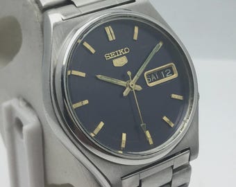 Reloj vintage Seiko 5 automático 7009-3140 con día y fecha para hombre