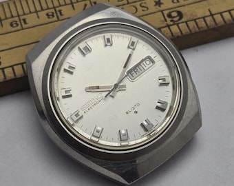 Seiko Electronic 3707-8041 Day/Date Vintage Men’s Watch for Parts