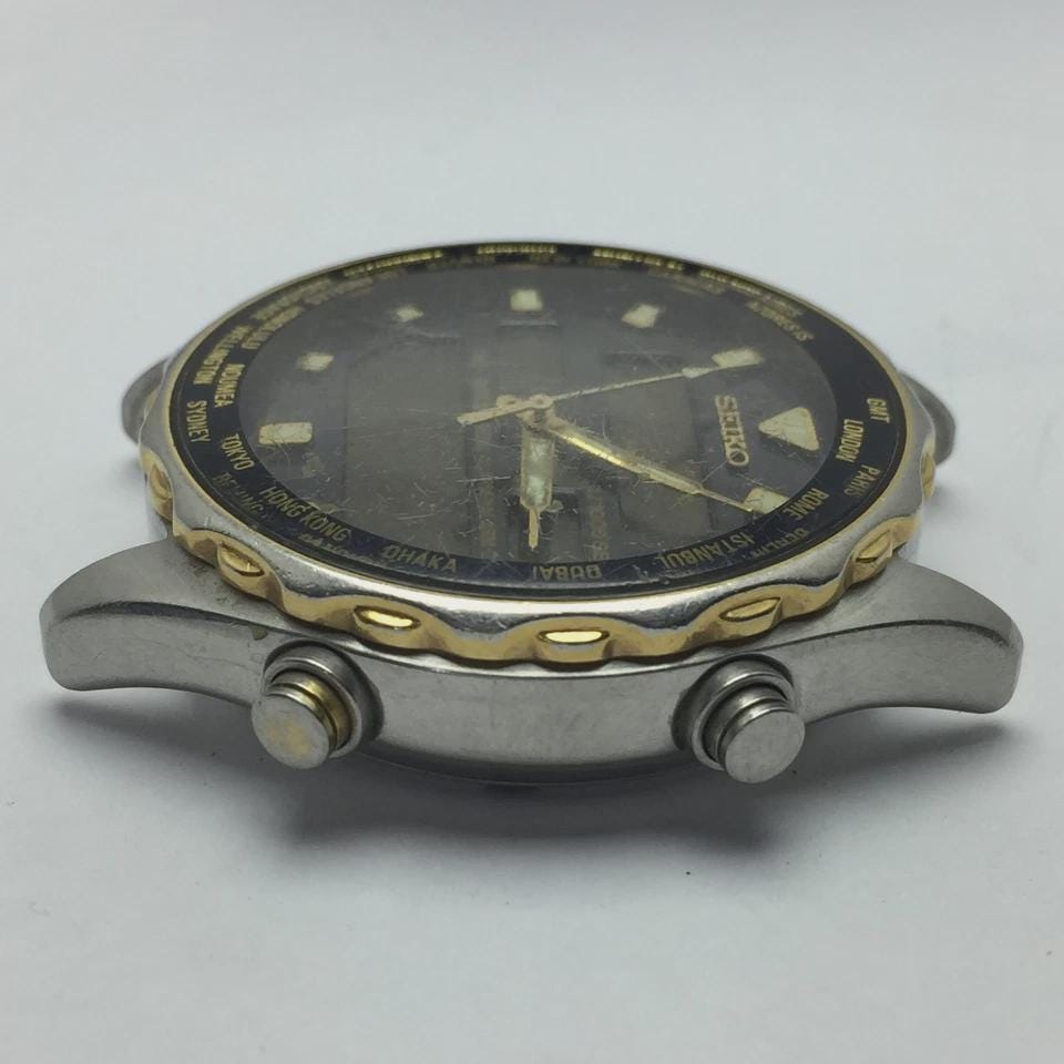 Seiko World Time GMT H021-7001 Alarm Chronograph Ana Digi Vintage
