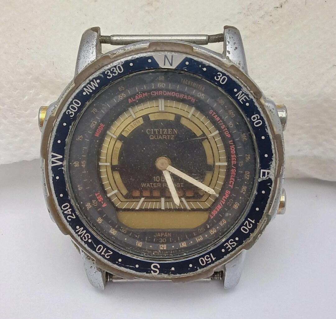 citizen-8948-088344-quartz-alarm-chronograph-vintage-watch-for-parts-etsy