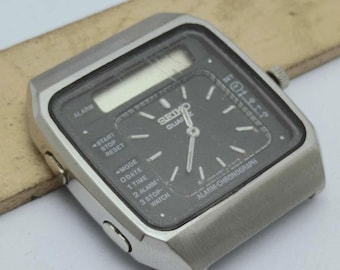 Seiko Quartz H357-505B Alarm Chronograph Ana Digi Vintage-klocka för delar