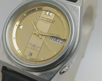 Orologio da uomo vintage CITIZEN Eagle 7 con quadrante dorato automatico 4-038878