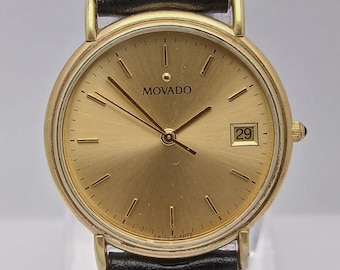 Movado 87-A4-0887 Quartz Golden Dial Vintage Men’s Watch