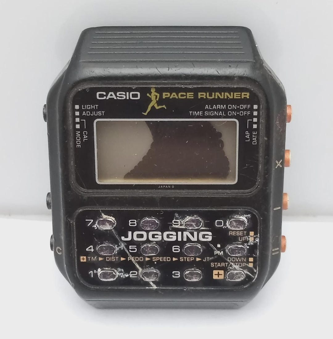 Casio J-100 Pace Runner 183 Jogging Digital Vintage Men's Watch