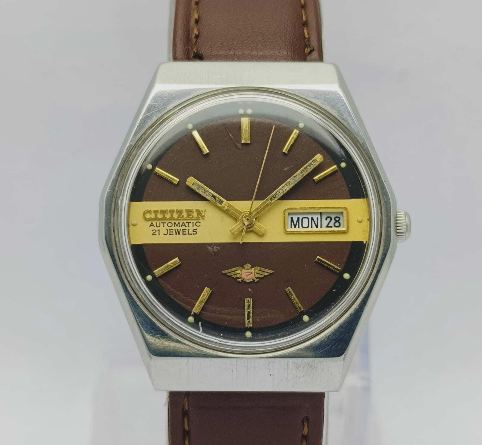 Citizen Eagle 7 Automatic 4-039386 Cal.8200a Brown Dial Vintage