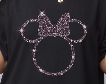 Comfort Colors Minnie Shirt Sparkle Disney Mom Top, Pink Girly Valentine Gift