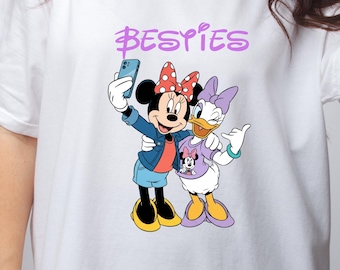 Disney Besties T-Shirt, Minnie & Daisy Selfie Comfort Colors Tee, Vintage Friends Gift Outfit