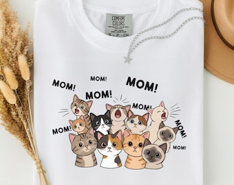 Cat Mom Shirt – Comfort Colors Kitten Graphic Tee