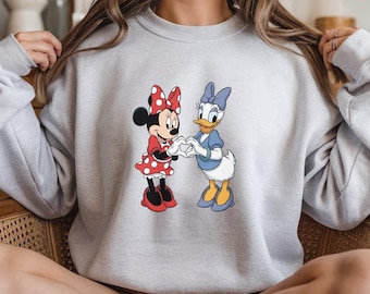 Minnie & Daisy Sweatshirt, Vintage Love Heart Crewneck