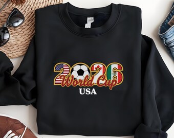 Gildan 18000 World Cup 2026 Sweatshirt – Retro Soccer Design – USA Fan Gift
