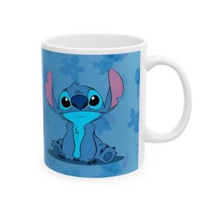 Stitch Character Mug | Blue Ceramic Coffee Tea Cup (11 oz or 15 oz) image 5