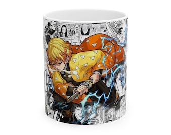 Zenitsu Agatsuma Lightning Design Mug | Demon Slayer Anime Ceramic Mug