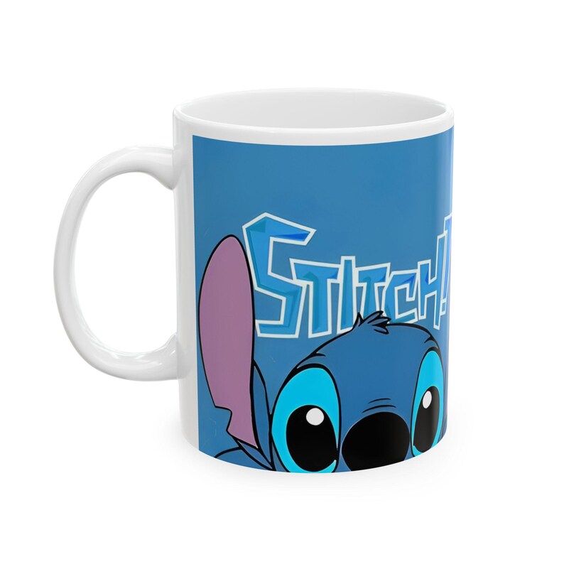 Stitch Character Mug | Blue Ceramic Coffee Tea Cup (11 oz or 15 oz) image 4