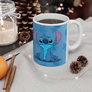 Stitch Character Mug | Blue Ceramic Coffee Tea Cup (11 oz or 15 oz) image 6