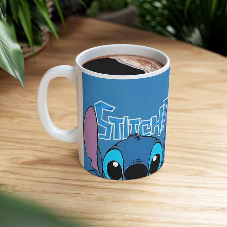 Stitch Character Mug | Blue Ceramic Coffee Tea Cup (11 oz or 15 oz) image 10