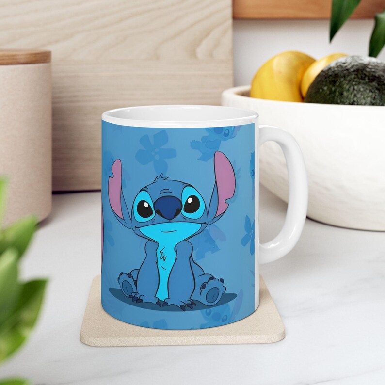 Stitch Character Mug | Blue Ceramic Coffee Tea Cup (11 oz or 15 oz) image 9