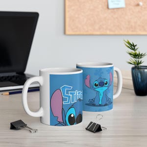 Stitch Character Mug | Blue Ceramic Coffee Tea Cup (11 oz or 15 oz) image 7