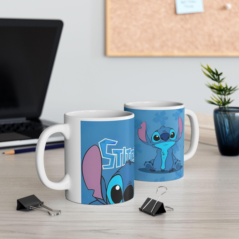 Stitch Character Mug | Blue Ceramic Coffee Tea Cup (11 oz or 15 oz) image 7