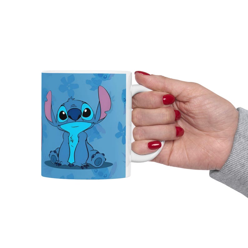 Stitch Character Mug | Blue Ceramic Coffee Tea Cup (11 oz or 15 oz) image 12