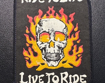 Vintage screen print patch - Ride to live Live to ride