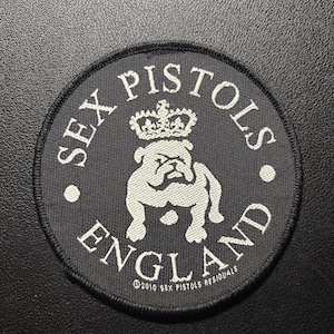 Sällsynt vävd lapp Sex Pistols - England / Bulldog