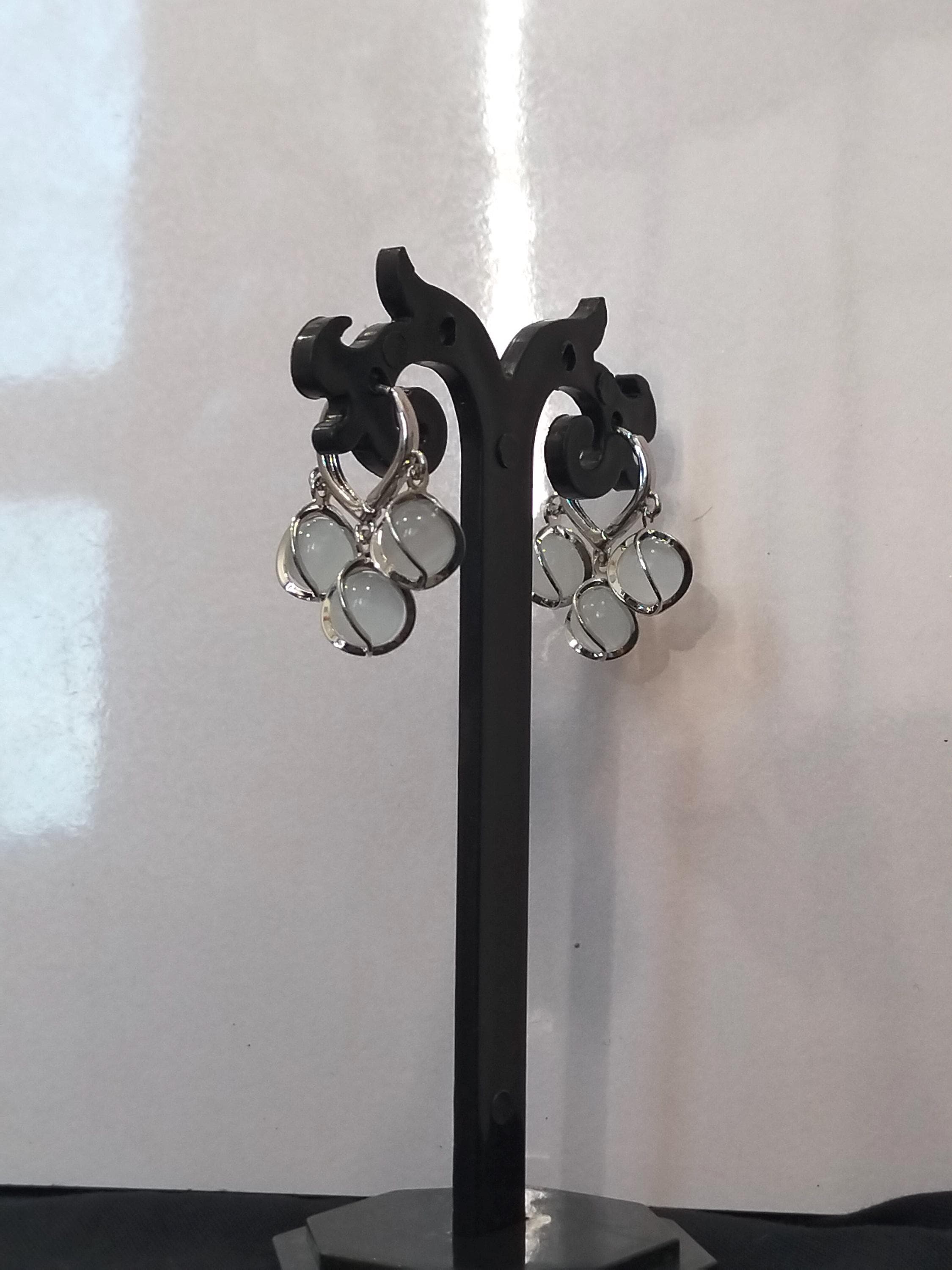 1 par de pendientes de color blanco para mujer y niña, pendientes de moda para boda, pendientes de moda para mujer.