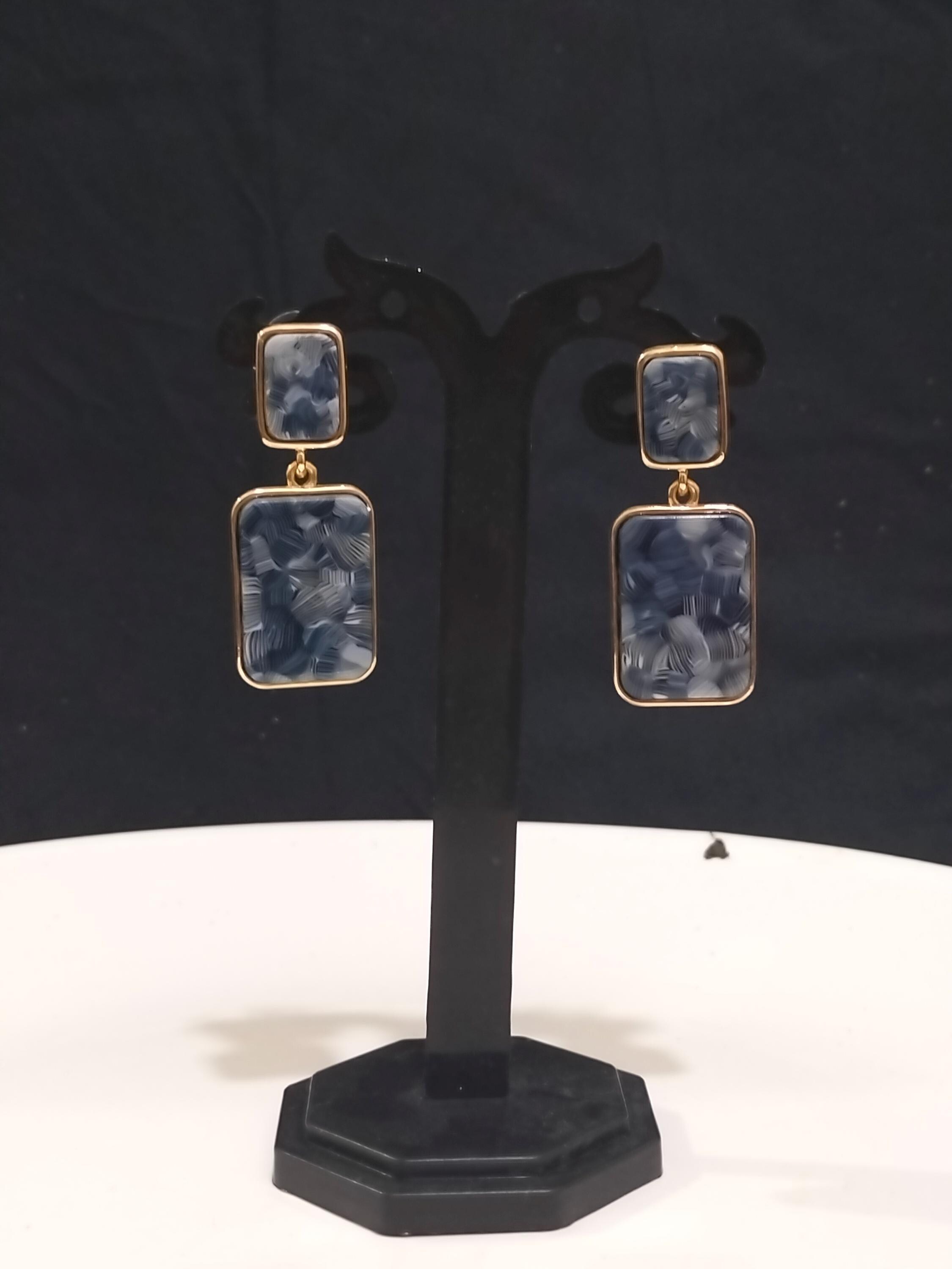 1 par de pendientes color gris para mujer y niña, pendientes de moda para boda, pendientes de moda para mujer.