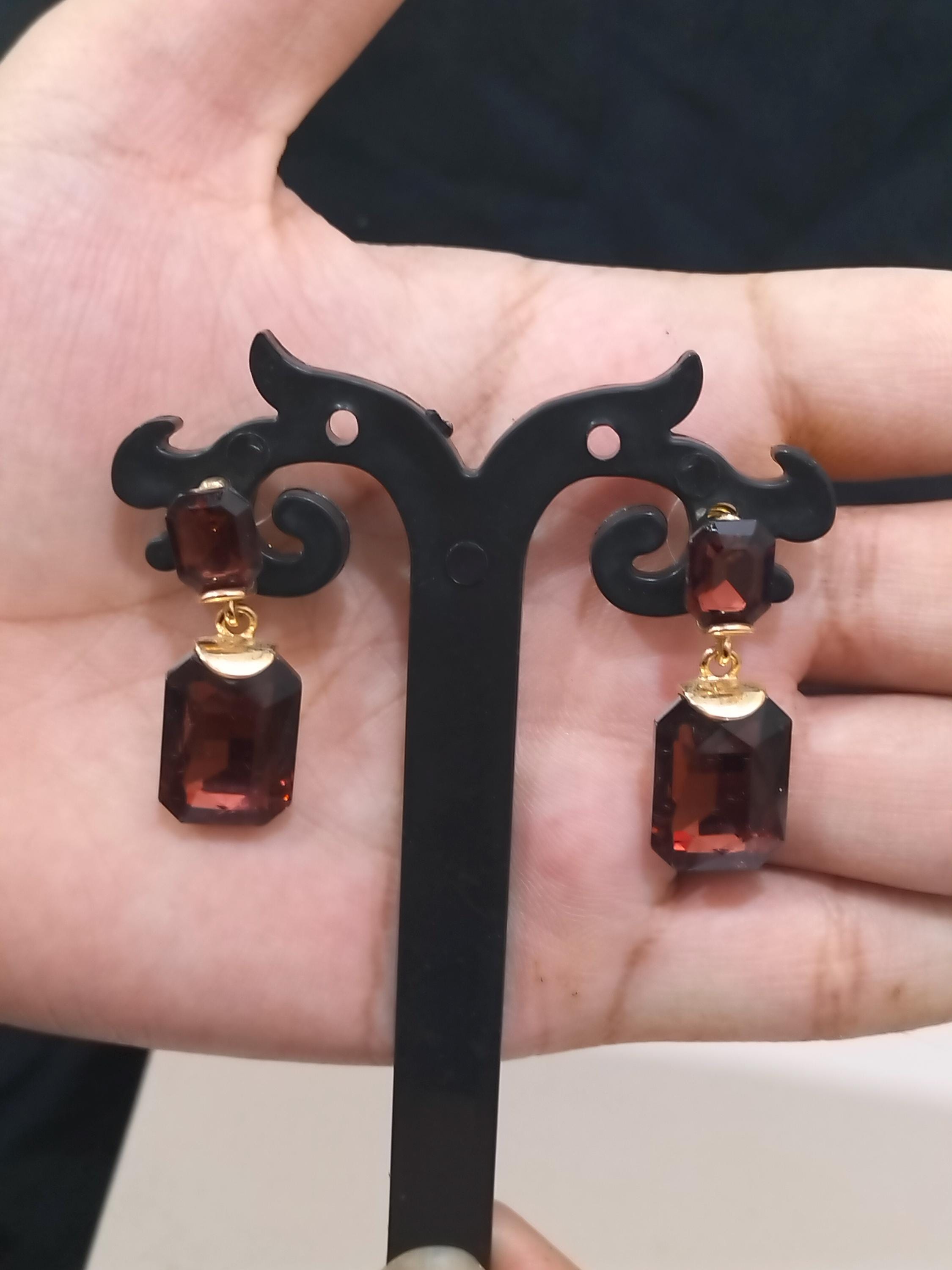 1 par de pendientes blancos granate para mujer y niña, pendientes de moda para boda, pendientes de moda para mujer