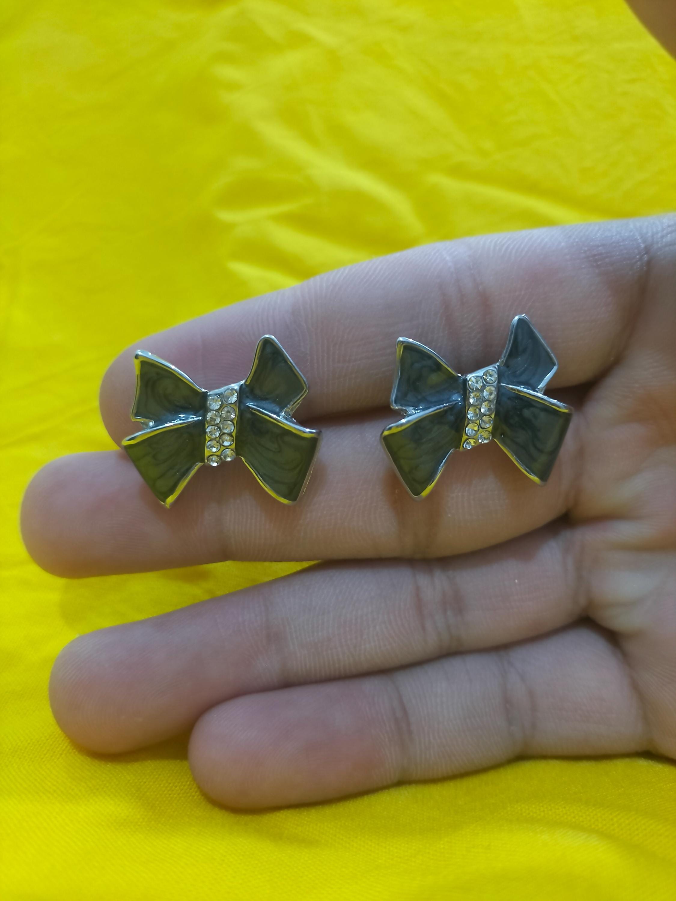 1 par de pendientes color gris para mujer y niña, pendientes de moda para boda, pendientes de moda para mujer.