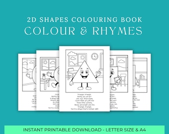 2D Shapes Colouring Book for Kids | Fun Classroom-Themed Shape Pages + Rhymes