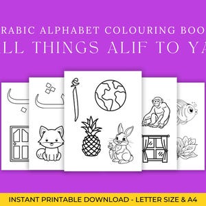 Arabic Alphabet Colouring Pages for Kids | Learn Arabic Letters Printable