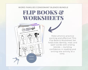 Consonant Blends Flip Book & Worksheets | Phonics Activities (PDF)